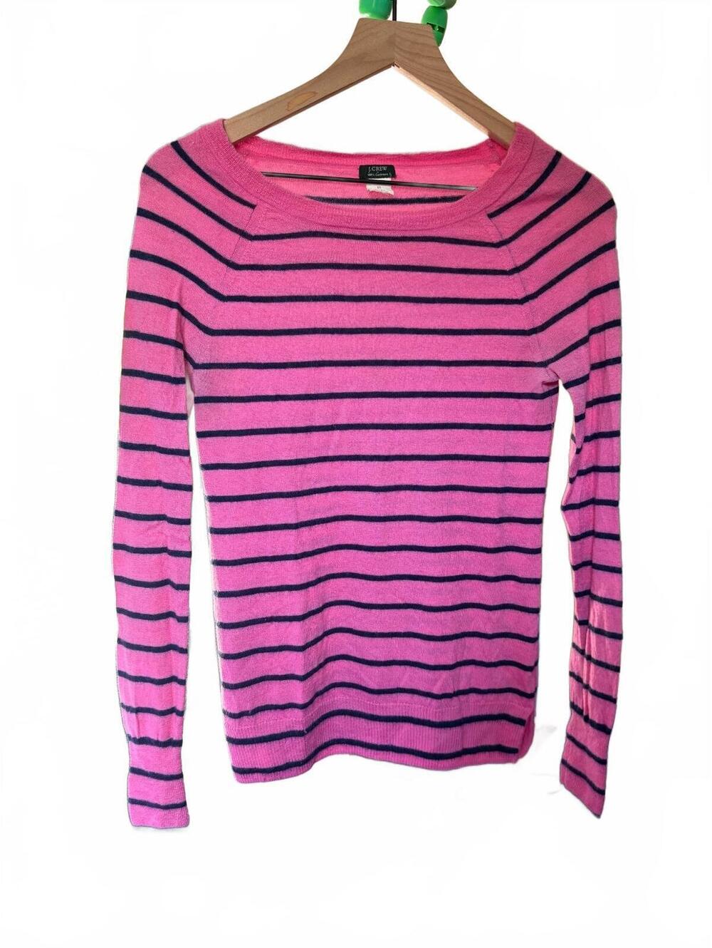 J.Crew pink striped cashmere sweater - Woman’s XS